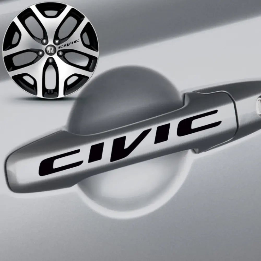 Sticker Master Honda Civic Kapı Kolu Jant Sticker Oto Araç Çıkartma Etiket 8 Adet Sticker Master