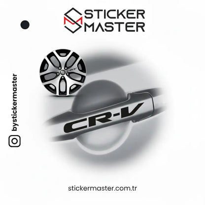 Sticker Master Honda Crv Kapı Kolu Jant Sticker Oto Araç Çıkartma Etiket 8 Adet Sticker Master
