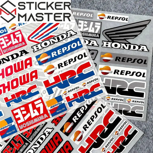 Honda HRC Repsol Sticker Seti – Motosiklet Kask Gövde Etiketi | Sticker Master - Sticker Master