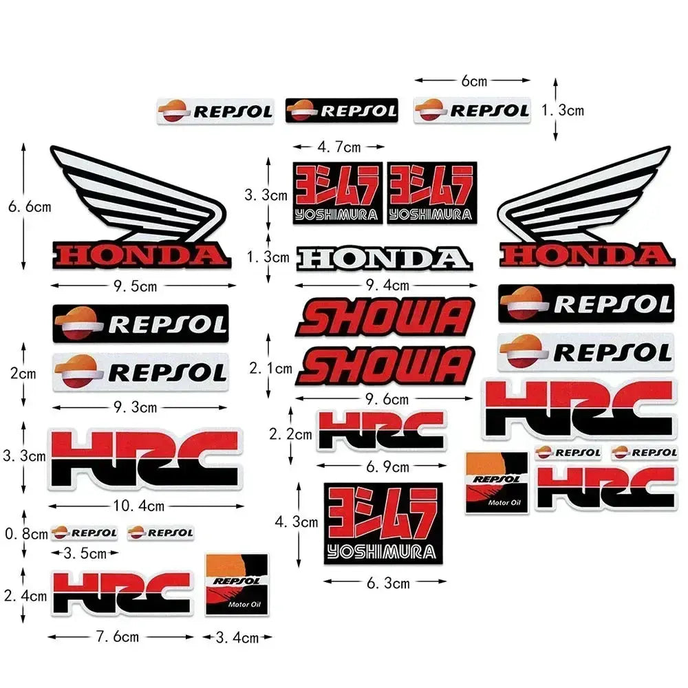 Honda HRC Repsol Sticker Seti – Motosiklet Kask Gövde Etiketi | Sticker Master - Sticker Master