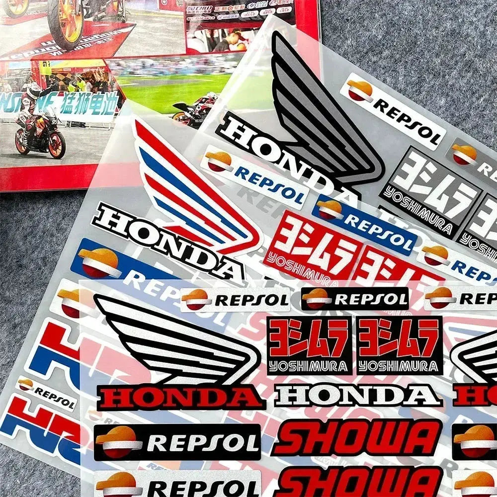 Honda HRC Repsol Sticker Seti – Motosiklet Kask Gövde Etiketi | Sticker Master - Sticker Master