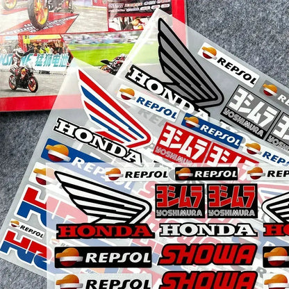 Honda HRC Repsol Sticker Seti – Motosiklet Kask Gövde Etiketi | Sticker Master - Sticker Master