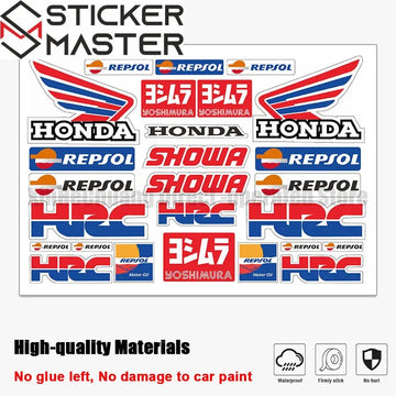 Honda HRC Repsol Sticker Seti – Motosiklet Kask Gövde Etiketi | Sticker Master - Sticker Master