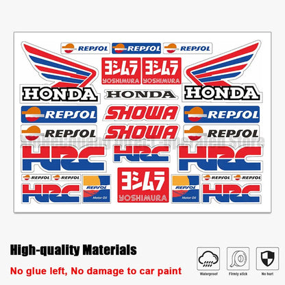 Honda HRC Repsol Sticker Seti – Motosiklet Kask Gövde Etiketi | Sticker Master - Sticker Master