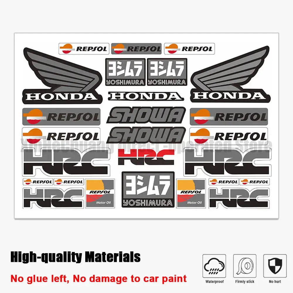 Honda HRC Repsol Sticker Seti – Motosiklet Kask Gövde Etiketi | Sticker Master - Sticker Master