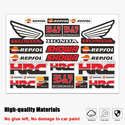 Honda HRC Repsol Sticker Seti – Motosiklet Kask Gövde Etiketi | Sticker Master - Sticker Master