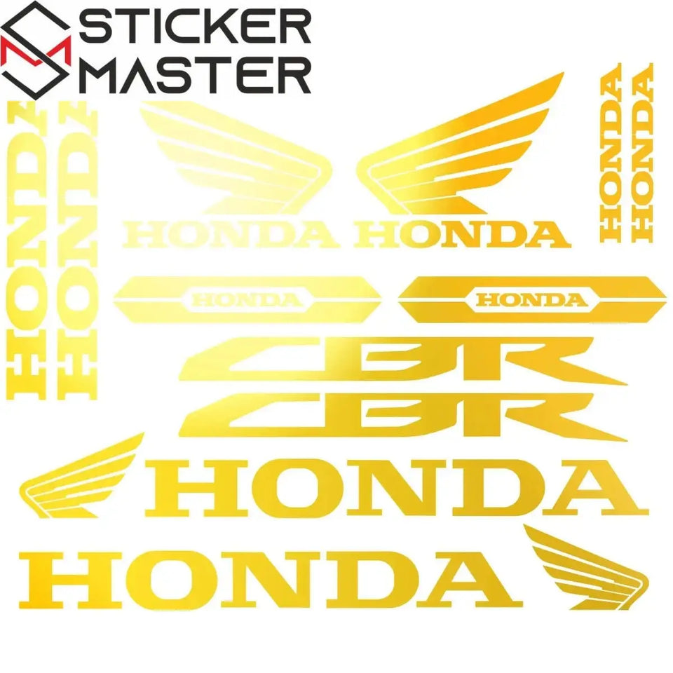Sticker Master Honda CBR HRC Logo Sticker Seti – Kask, Tank, Motor İçin Vinil Etiket Takımı - Sticker Master