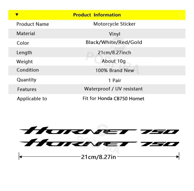 Honda Hornet 750 Sticker CB750 Logo Seti | Sticker Master - Sticker Master