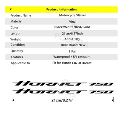 Honda Hornet 750 Sticker CB750 Logo Seti | Sticker Master - Sticker Master