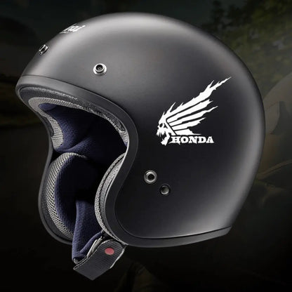Honda Kuru Kafa Sticker | Skull Wing Tasarımlı Kanat Depo ve Grenaj Decal (2 Adet) Sticker Master