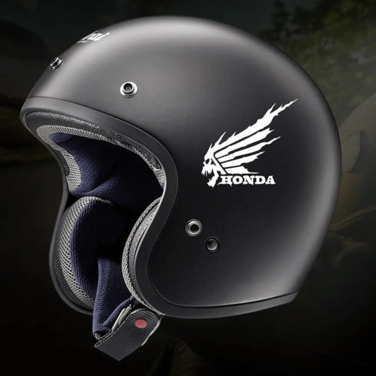 Honda Kuru Kafa Sticker | Skull Wing Tasarımlı Kanat Depo ve Grenaj Decal (2 Adet) Sticker Master