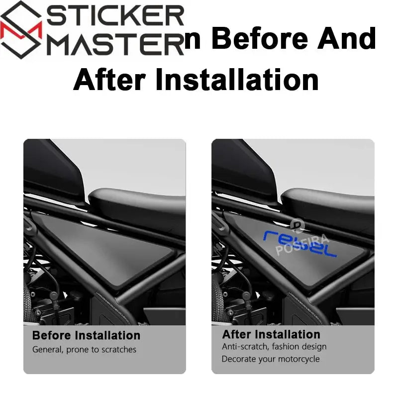 Honda Rebel Sticker Seti | CMX 250 500 1100 Yan Kapak ve Çamurluk Logosu (2017-2024) - Sticker Master