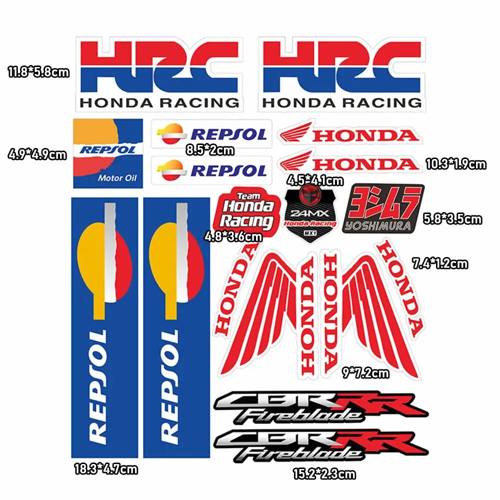 Sticker Master Honda CBR Motosiklet Gövde ve Kask Sticker Seti