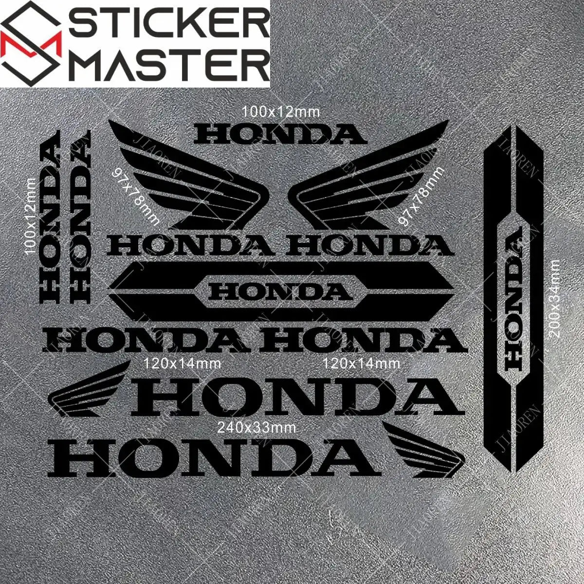 Sticker Master Honda Vinyl Motorcycle Tank & Helmet Sticker Set - Sticker Master