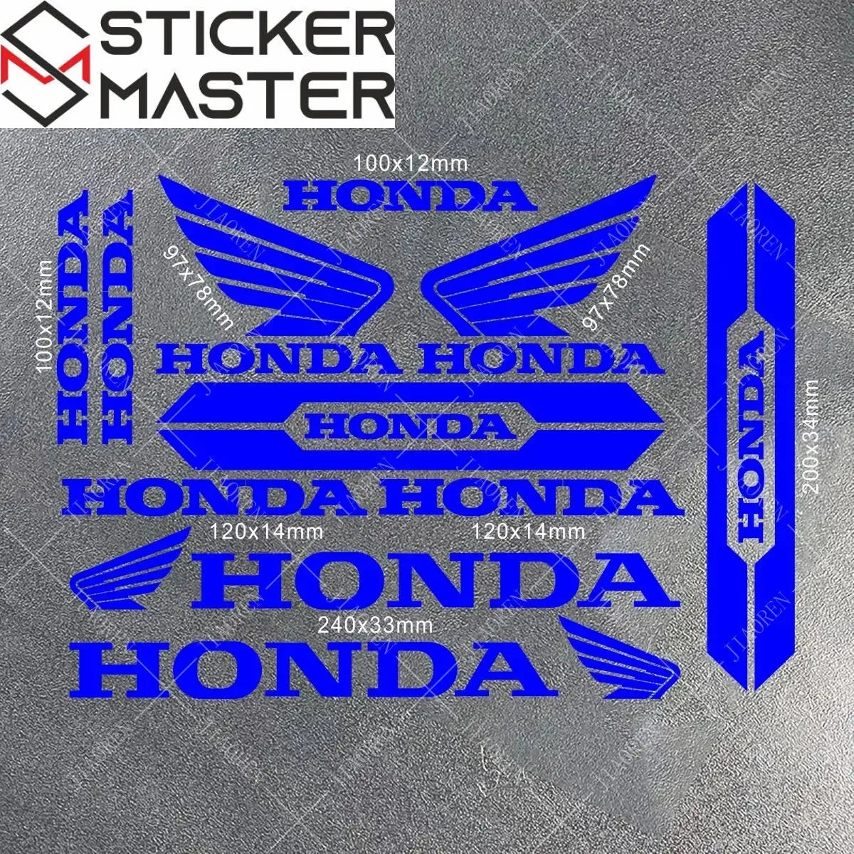 Sticker Master Honda Vinyl Motorcycle Tank & Helmet Sticker Set - Sticker Master