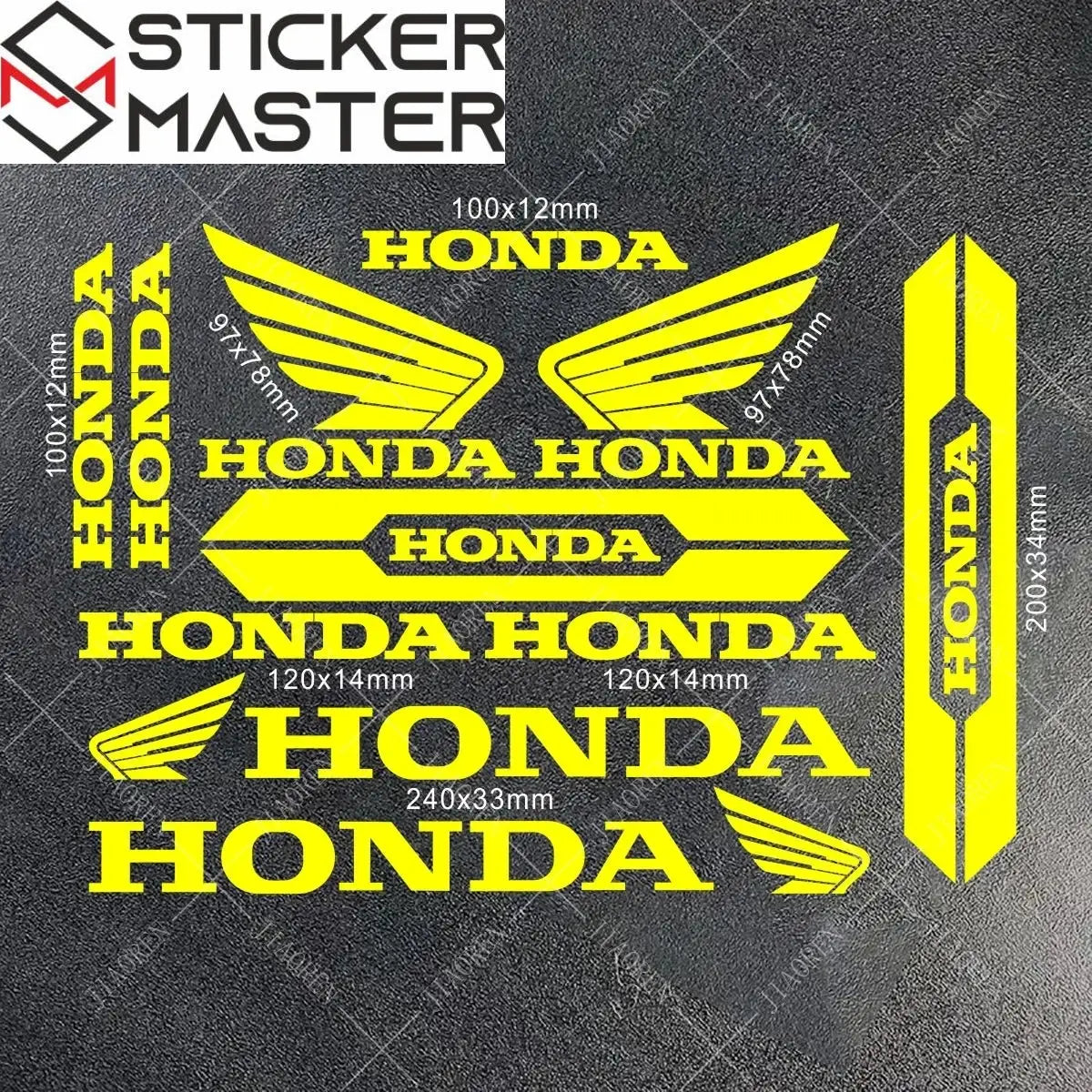Sticker Master Honda Vinyl Motorcycle Tank & Helmet Sticker Set - Sticker Master