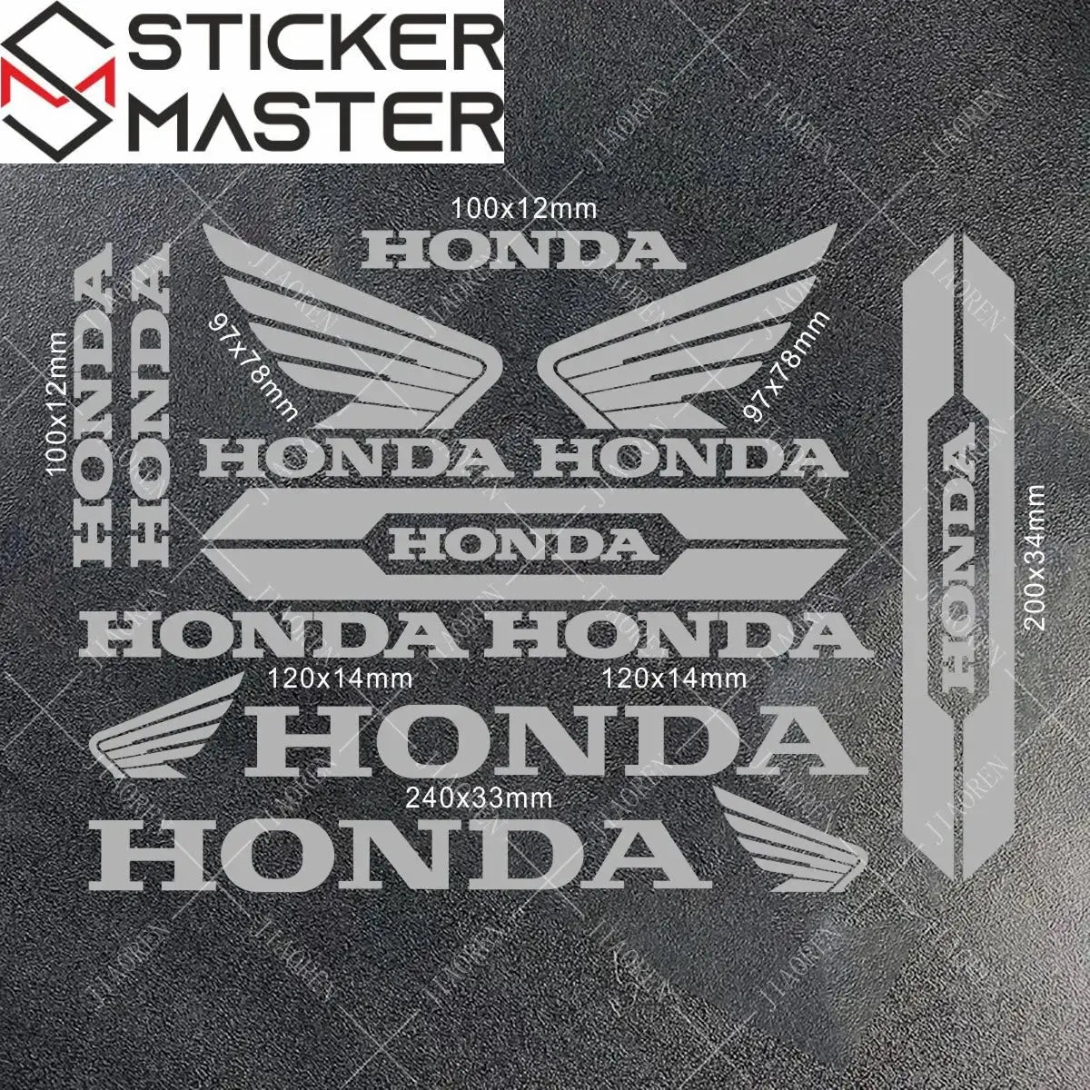 Sticker Master Honda Vinyl Motorcycle Tank & Helmet Sticker Set - Sticker Master