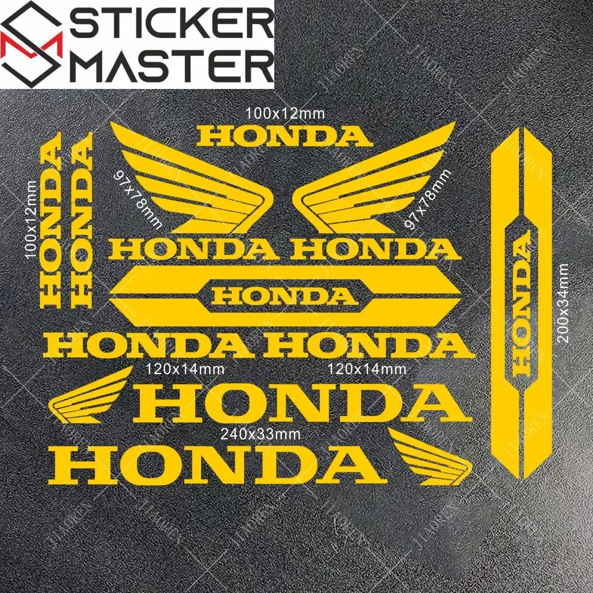 Sticker Master Honda Vinyl Motorcycle Tank & Helmet Sticker Set - Sticker Master