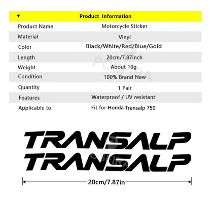 Honda Transalp XL750 Sticker Seti Su Geçirmez | Sticker Master Sticker Master