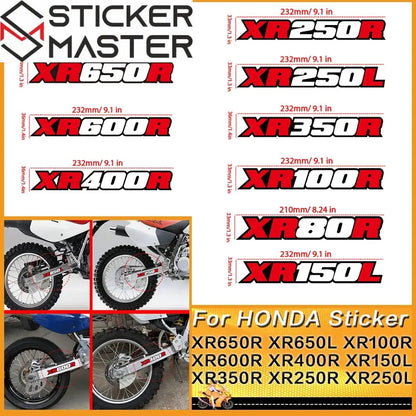 Honda XR Sticker | XR 600R 650R 400R 250R Arka Maşa Decal Seti (21-23 cm) Sticker Master