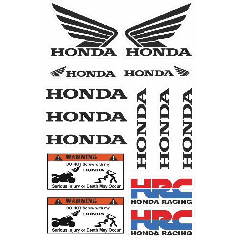 Sticker Master Honda Sponsor Sticker Set Motor Çıkartma Etiket 20x30 Cm