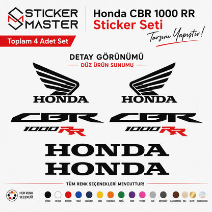 Honda CBR 1000 RR Uyumlu Komple Sticker Seti detay gorunumu