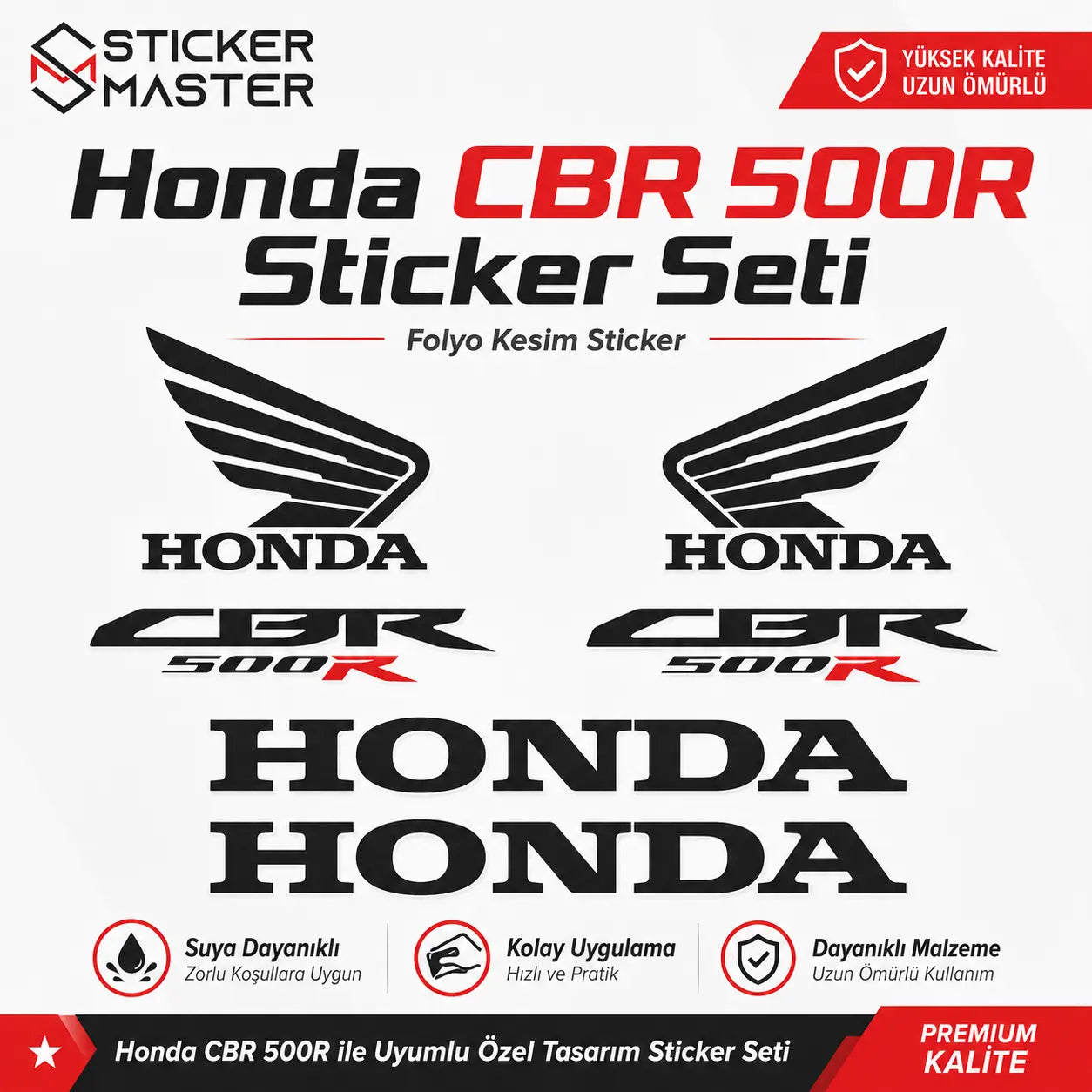 Honda CBR 500R Uyumlu Komple Sticker Seti