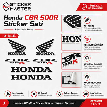 Honda CBR 500R Uyumlu Komple Sticker Seti detay