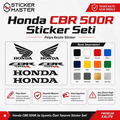 Honda CBR 500R Uyumlu Komple Sticker Seti renk