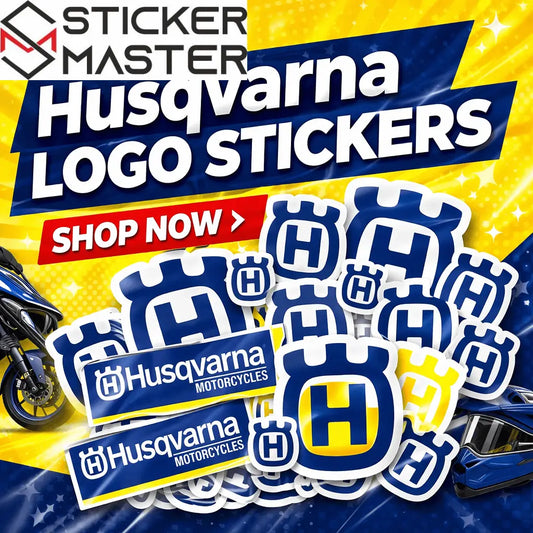 Husqvarna Uyumlu Sticker Seti | 33x48 cm Büyük Boy Çıkartma Sticker Master