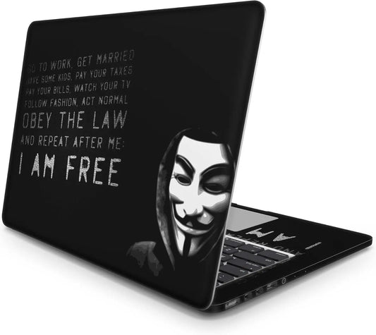 Sticker Master  I Am Free Evrensel Sticker Dizüstü Bilgisayar Vinil Sticker Decal 12" 13" 13.3" 14" 15" 15.4" 15.6 inç Dizüstü Bilgisayar Çıkartma Koruyucu Macbook Asus Acer Hp Lenovo Huawei Dell İçin - Sticker Master