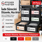 İade ve Değişim Kutusu Düzenleme Etiket Seti 24 Parça