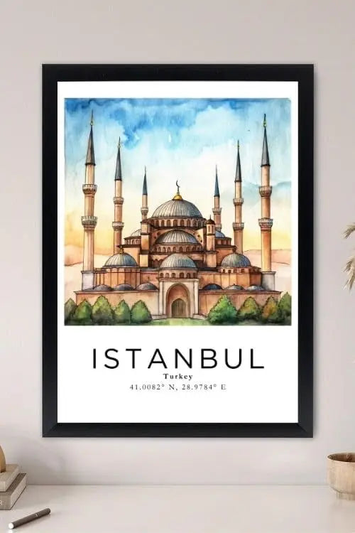 Sticker Master İstanbul Çerçeveli Poster Tablo | Tarih ve Estetiği Buluşturan Şık Dekorasyon