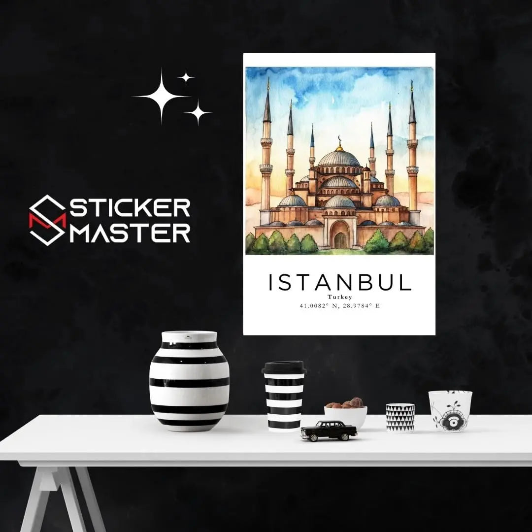 Sticker Master İstanbul Çerçeveli Poster Tablo | Tarih ve Estetiği Buluşturan Şık Dekorasyon