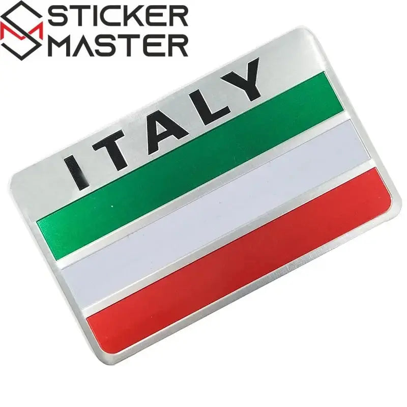 İtalya Bayrağı Oto ve Motor Sticker | 3D Metal Arma (5 Farklı Model) Sticker Master