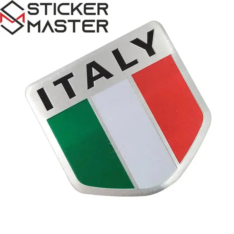 İtalya Bayrağı Oto ve Motor Sticker | 3D Metal Arma (5 Farklı Model) Sticker Master