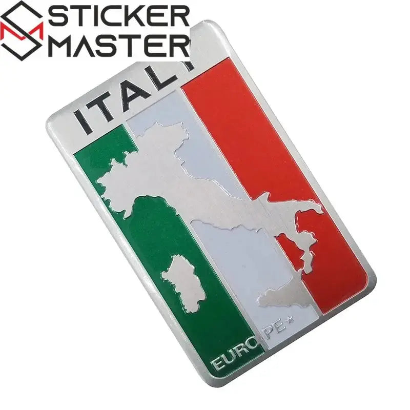 İtalya Bayrağı Oto ve Motor Sticker | 3D Metal Arma (5 Farklı Model) Sticker Master