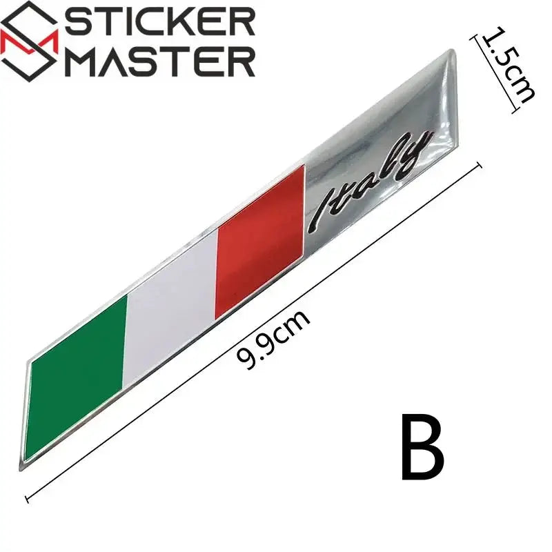 İtalya Bayrağı Oto ve Motor Sticker | 3D Metal Arma (5 Farklı Model) Sticker Master