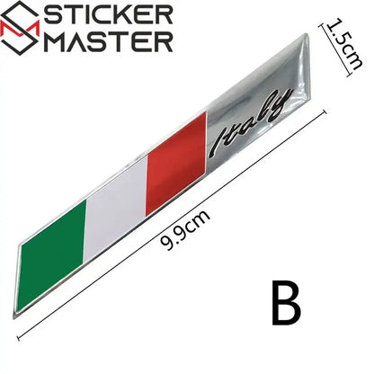 İtalya Bayrağı Oto ve Motor Sticker | 3D Metal Arma (5 Farklı Model) Sticker Master
