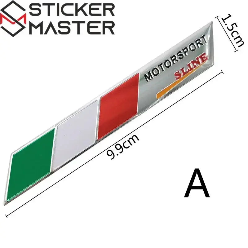 İtalya Bayrağı Oto ve Motor Sticker | 3D Metal Arma (5 Farklı Model) Sticker Master