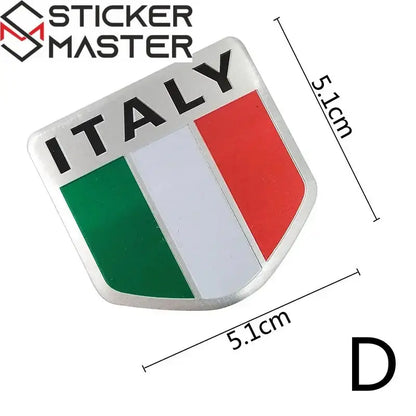 İtalya Bayrağı Oto ve Motor Sticker | 3D Metal Arma (5 Farklı Model) Sticker Master