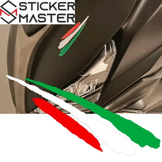İtalyan Bayrak Sticker | Fırça Efektli Moto ve Oto Decal (11 cm) Sticker Master