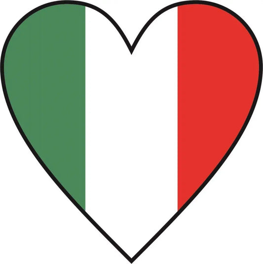 Sticker Master İtalyan Kalp Sticker Motor, Kask, Laptop, Araba, Oto Araç İçin Dayanıklı Etiket Decal