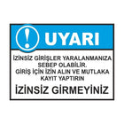 İzinsiz Girmeyiniz Levhası Sticker Etiket 12x17 cm | Sticker Master