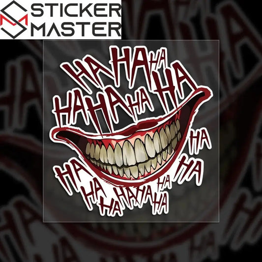 JDM Joker HAHAHA Sticker | Palyaço Gülüşü Motosiklet ve Kask Logosu (13.4x14 cm) - Sticker Master