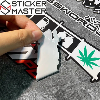 JDM Sticker Seti | Holografik Yarış Markaları ve Slogan Decal (6 Parça) Sticker Master