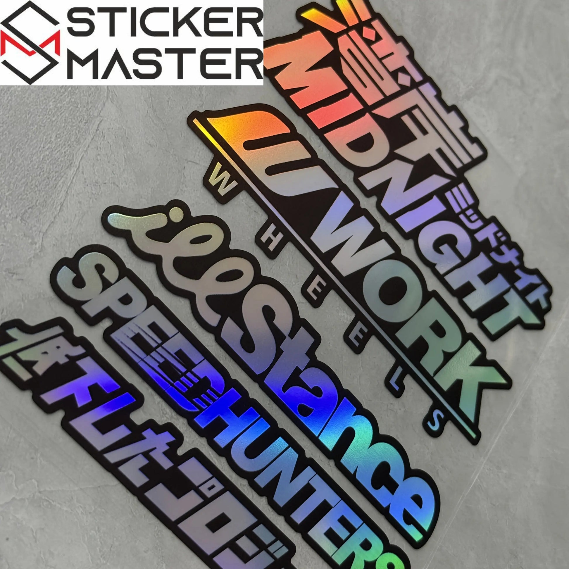 JDM Sticker Seti | Midnight Work Speedhunters Holografik Decal (5 Parça) Sticker Master