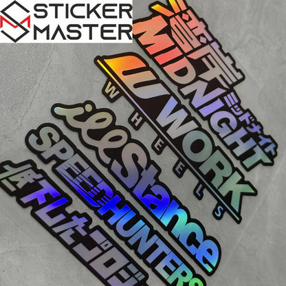 JDM Sticker Seti | Midnight Work Speedhunters Holografik Decal (5 Parça) Sticker Master