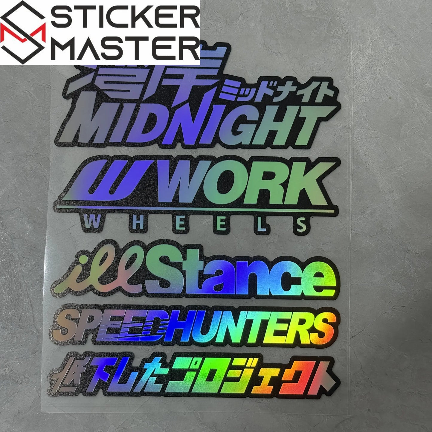 JDM Sticker Seti | Midnight Work Speedhunters Holografik Decal (5 Parça) Sticker Master