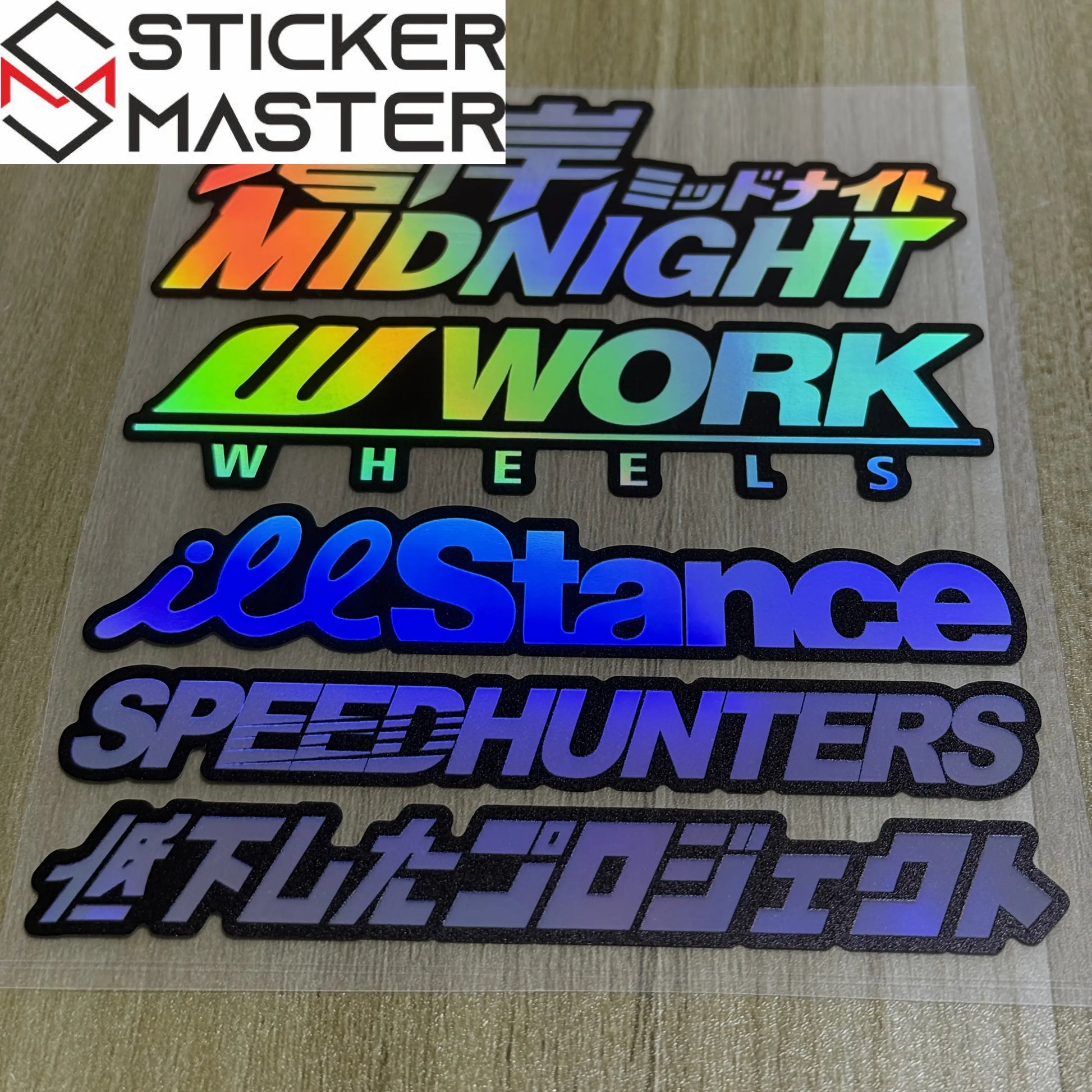 JDM Sticker Seti | Midnight Work Speedhunters Holografik Decal (5 Parça) Sticker Master